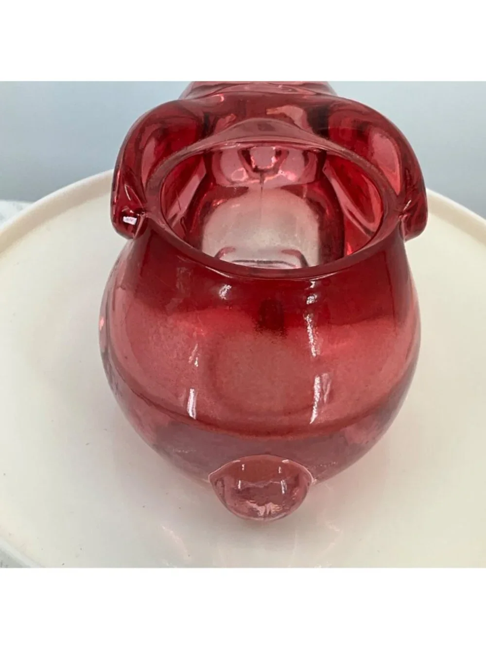 Indiana Glass Rabbit-Shaped Votive Candle Holder Pink